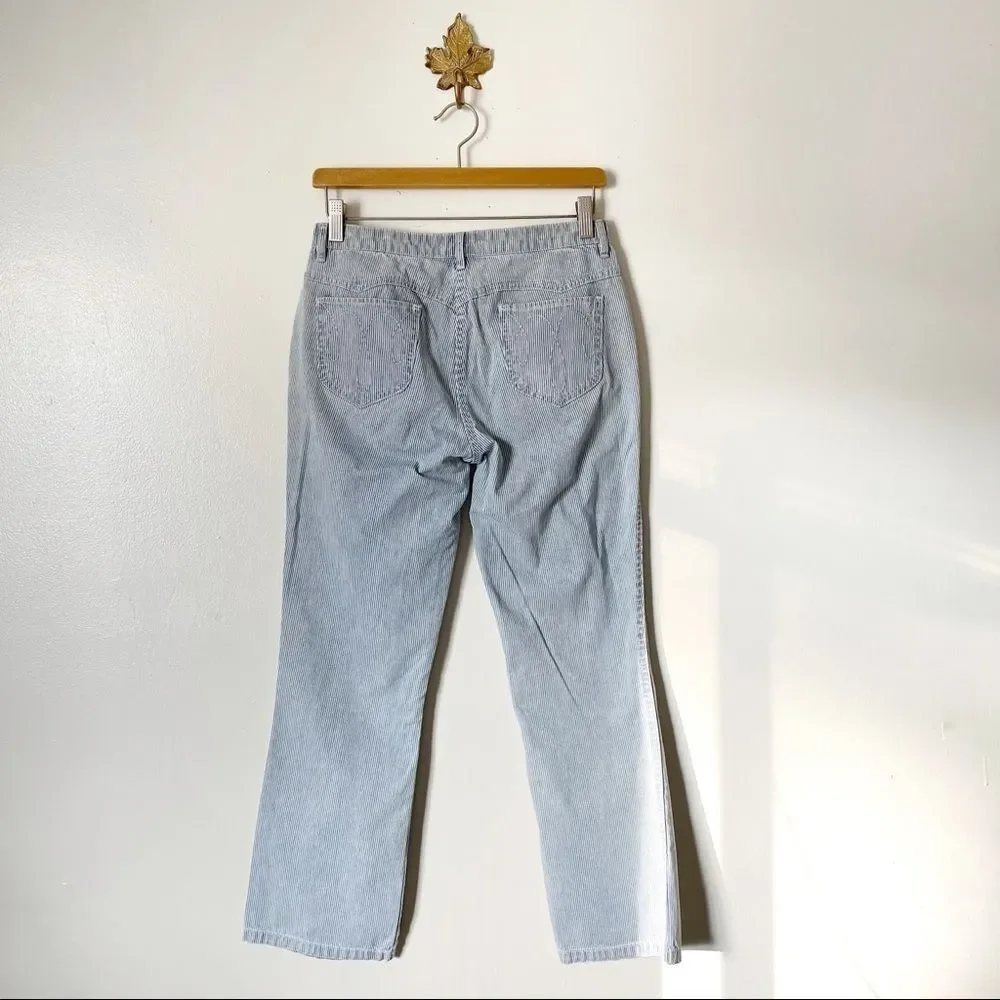 Ulla Johnson Pin Striped Flare ankle jeans size 2 preowned - Picture 4 of 8